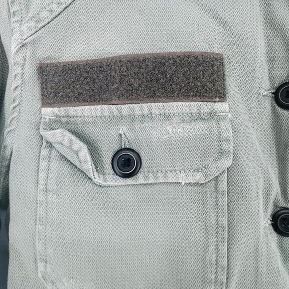 ALLSAINTS Jemma Military Utility Jacket Shacket size 2 Green Distressed Patch - Picture 5 of 15